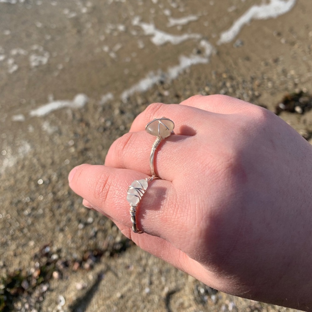 Custom handmade seaglass rings